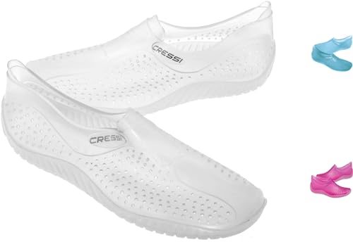 Cressi Water Shoes, Scarpette Sportive Uso Acquatico/Mare/Spiaggia Adulti, Ragazzi E Bambini, Trasparente, 33/34 Eu