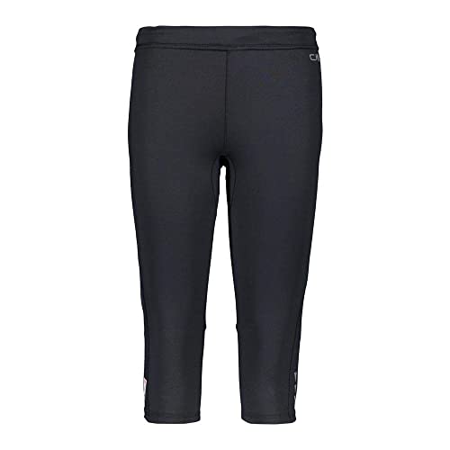Cmp - Pantaloni A ¾ Elasticizzati Da Donna, Nero-Asphalt, 48