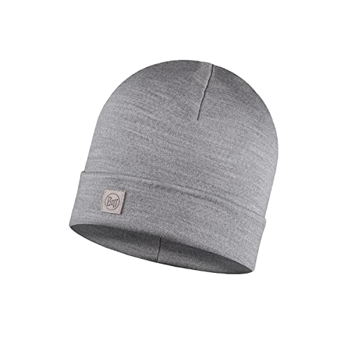 Buff Cappello In Lana Merino Pesante Solid Light Grey Unisex Taglia Unica