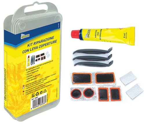 Kit Riparazione Rapida Ruote Bici Con Levacoperture E Scatolina