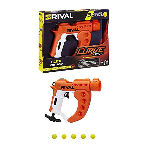 Nerf Rival Curve Shot – Flex Xxi-100 Blaster – Giri Di Fuoco Per Curvare A Sinistra, Destra, Verso Il Basso O Sparare Dritto