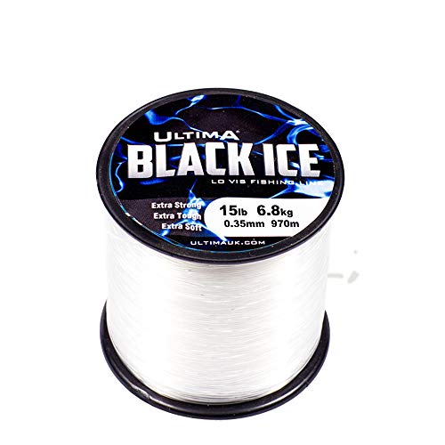 Ultima Black Ice, Forte Lenza Da Pesca In Mare A Bassa Visibilità Unisex-Adulto, Crystal, 0.35 Mm-15.0 Lb