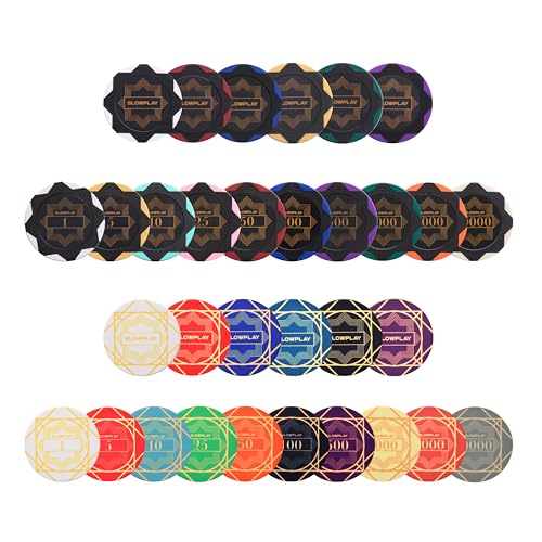 Slowplay Campionario Fiches Da Poker | Fiches Da Poker Nash Clay E Fiches Da Poker In Ceramica | Fiches Numerate, Fiches Bianche | 50 Pezzi Per Confez