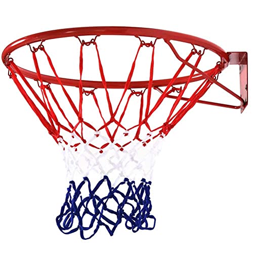 Bakaji Canestro Basket Palla Canestro Regolamentare Da Parete Muro Tabellone Anello In Metallo Con Rete In Nylon Diametro 45Cm Esterno Giardino Kit Mo