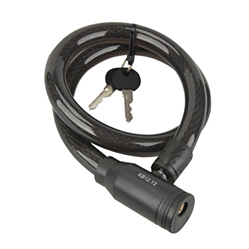 Fischer Seilschloss, Lucchetto A Corda, Lunghezza 180 Cm, Diametro 12 Mm. Unisex-Adulto, Nero-Nero, 180
