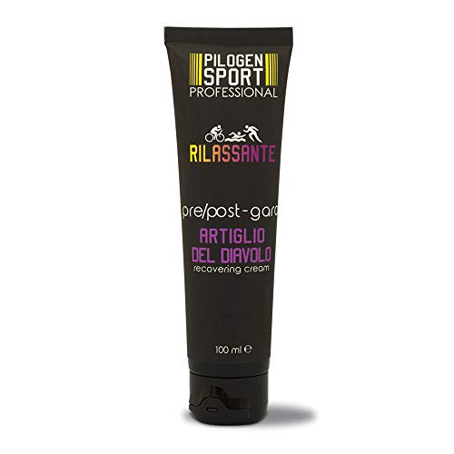 Pilogen 8009335101002, Pre/Post-Race Relaxing Cream With Devil'S Claw 100Ml Unisex Adulto, Nero, Unica
