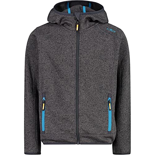 Cmp - Giacca In Knit-Tech Da Bambini Con Cappuccio Fisso, Nero-Reef, 128