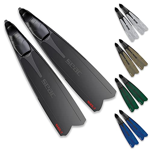 Seac Shout Pinne Lunghe Per Pesca Sub, Apnea E Immersioni, Plastica, Nero, 41/42
