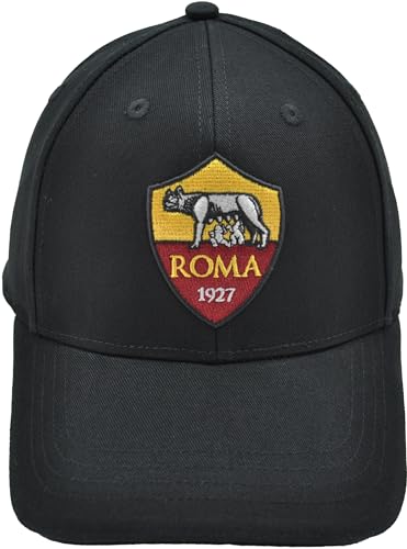 As Roma Baseball Cap Nero Crest - Ricamo
