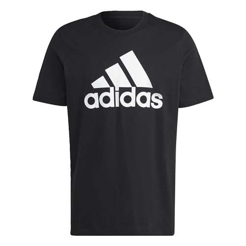 Adidas Essentials Single T-Shirt A Manica Corta, Black/White, L