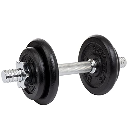 Scsports® Manubrio - 3 In 1 Set Da 10 Kg, In Ghisa, Regolabile, 2X1,25, 2X2,5Kg, Ø 30/31Mm, Cromato - Coppia Di Dumbbells, Barra Corta, Bilanciere Con