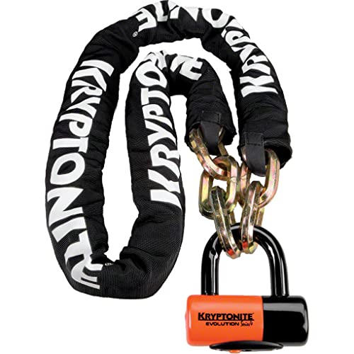 Kryptonite Chains & Disc Padlocks, Catena New York 1217 Con Ghiera Evs4 Unisex – Adulto, Arancione, 12 Mm X 170 Cm