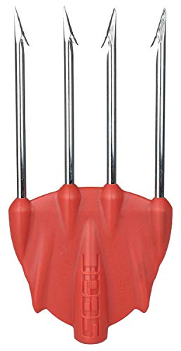 Seac Killer, Fiocina A 4 Punte Pesanti In Acciaio Ad Alta Resistenza Unisex Adulto, Rosso, Standard