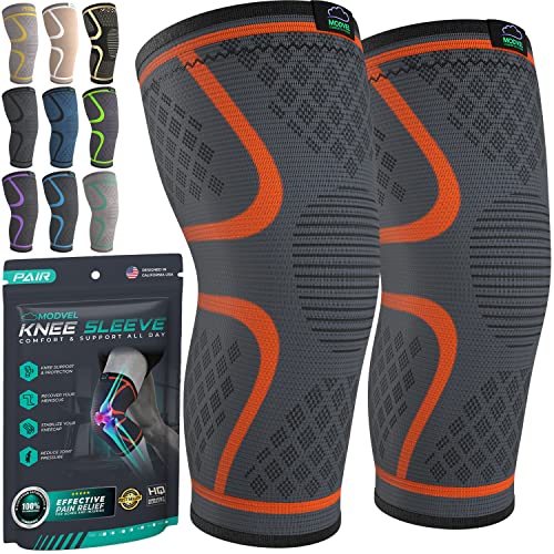 Modvel Ginocchiera, 2 Tutore A Compressione Per Uomo E Donna, Tutore Per Il Fascia Ginocchio Per Sportiva, Palestra, Ginocchiere Ortopedica Supporto P