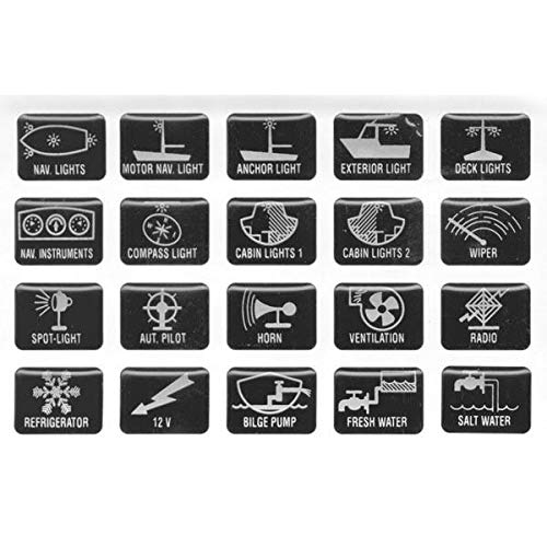 Parachinishop Serie 20 Simboli Elettrici Adesivi Lenticolari Accessori Barca Nautica