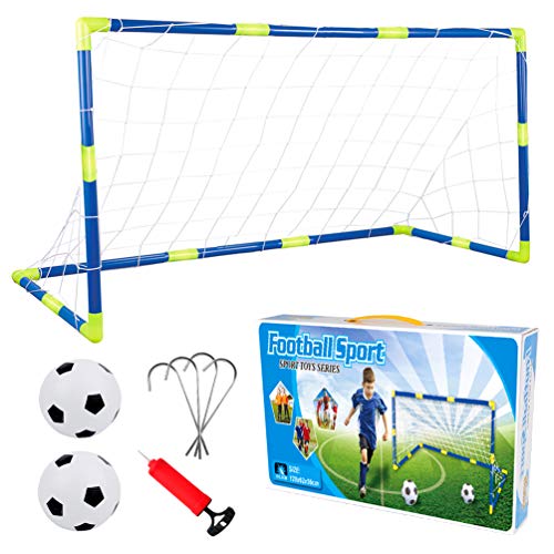 Set Di Mini Porta Da Calcio Automontanti Con Palla E Pompa, Da Giardino, Calcetto Pallone Per Bambini, 120 X 62 X 46 Cm