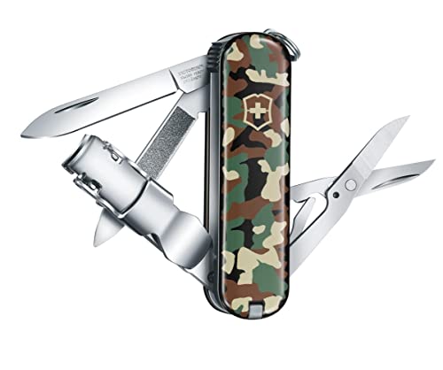 Victorinox Tagliaunghie Nailclip 580 (8 Funzioni, Tagliaunghie, Lima Per Unghie, Pinzette), Mimetico, 67 Millimetri