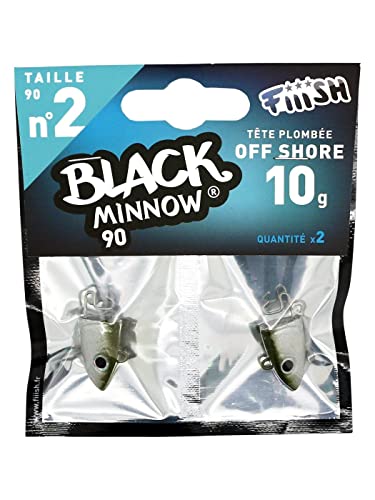Fiiish Black Minnow 2 Fishing Jig Heads - Kaki/Silver, 10 G By Fiiish