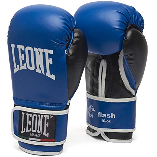 Leone 1947, Flash Guantoni Da Boxe, Unisex – Adulto, Blu, 10 Oz, Gn083