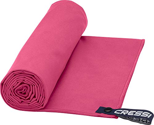 Cressi Microfibre Fast Drying, Asciugamano/Telo Sportivo In Microfibra, Vari Colori E Misure Unisex Adulto, Rosso, 60 X 120 Cm