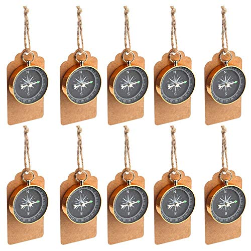 Aotoer 50 Bussole Bomboniere Per Ospiti, Bussola Souvenir Regalo Con Etichette In Carta Kraft, Decorazioni Per Feste A Tema Nautico, Ornamenti Nataliz