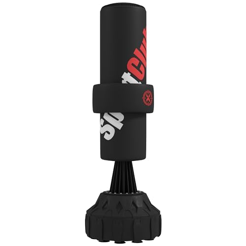Sportnow Sacco Da Boxe Da Terra Con Bersaglio, Sacco Da Boxe Autoportante Professionale Con Base Riempibile E Ventose, Nero