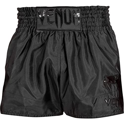 Venum Pantaloncini Classici Da Uomo Muay Thai Neri, Nero/Nero, S