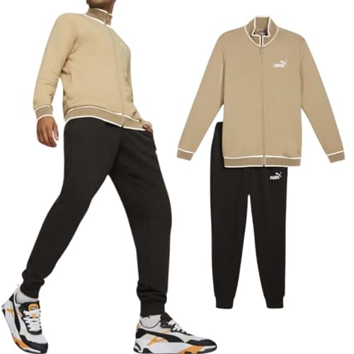 Puma Tuta Uomo Beige/Nera Cotone Garzato (Xl)