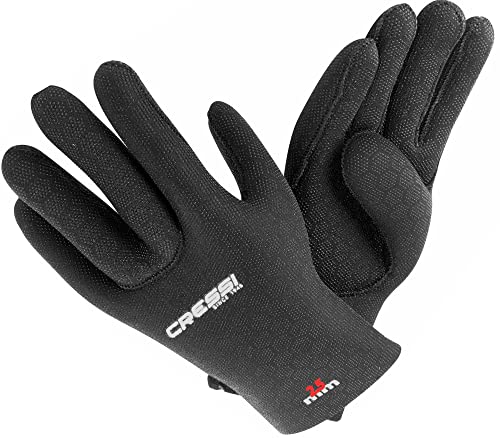 Cressi High Stretch Gloves, Guanti In Neoprene Elastico 2.5 Mm Per Apnea E Immersioni, Unisex Adulto, Nero/Rosso, Xl