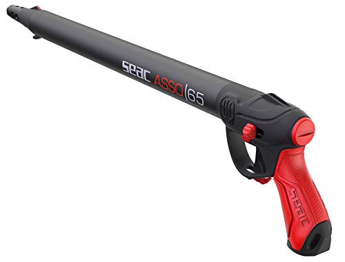Seac Asso C/R, Fucile Subacqueo Pneumatico Con Regolatore Per Pesca Sub Unisex Adulto, Nero/Rosso, 65 Cm