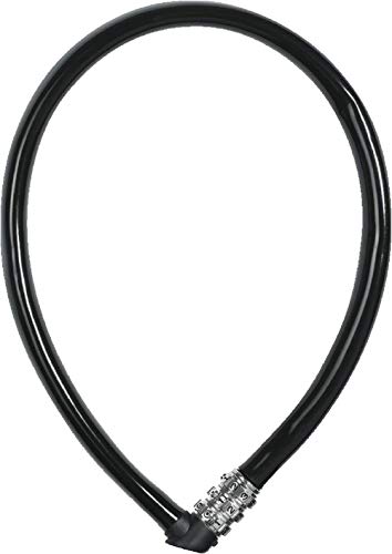 Abus Serratura A Cavo 3406C - Serratura Combinazione In Acciaio Lungo 55 Mm Con Rivestimento Plastica Livello Di Sicurezza 1 Nero