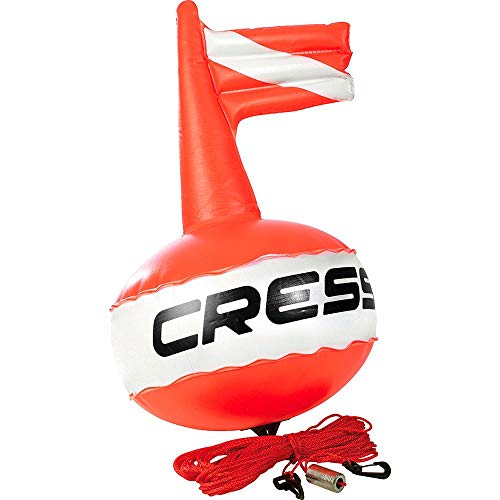 Cressi Competition Float, Boe/Plancette/Pedagni/Accessori Per Immersioni, Apnea, Pesca Subacquea, Nuoto Unisex, Rosso Fluo/Bianco, 38.5 Eu