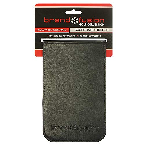 Branfusion Scorecard Holder, Porta Segnapunti Da Golf In Finta Pelle Unisex-Adulto, Nero, Taglia Unica