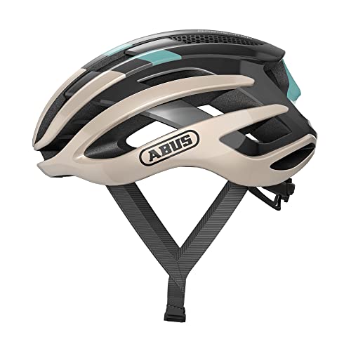 Abus, Casco Per Bici Da Corsa Abus Airbreaker, Casco Da Bici Di Alta Gamma Per Il Ciclismo Professionale, Per Uomo E Donna, Oro/Turchese, Taglia S