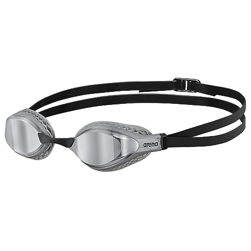Arena Airspeed Mirror Occhialini Nuoto Da Gara Anti-Appannamento Unisex Adulto, Occhialini Piscina Con Ampie Lenti, Protezione Uv, 3 Ponti Nasali Inte