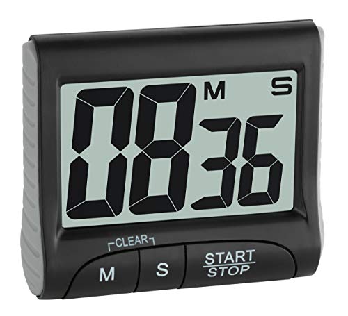 Timer E Cronometro Digitale Tfa Dostmann, 38.2021.01, Timer Elettronico Per Uova, Con Display, Cifre Grandi, Nero