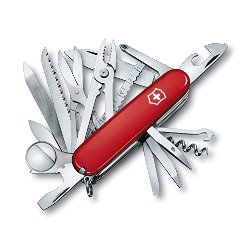 Victorinox, Swiss Champ, Coltellino Svizzero Multiuso (33 Funzioni, Pinza Combinata, Spillo, Pinze, Forbici) Colore Rosso
