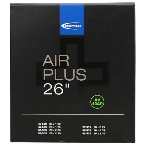 Schwalbe Air Plus, Camera D'Aria Per Bicicletta. Unisex Adulto, Nero, Taglia Unica