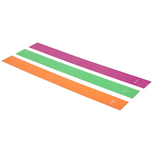 Amazon Basics Fascia Elastica Di Resistenza In Tpe, 1500 Mm, Set Da 3 Unità , Multicolore
