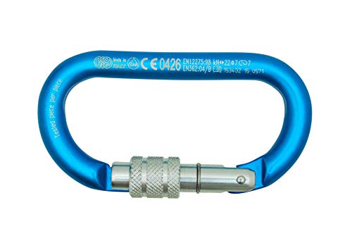 Kong Oval Alu Classic Screw Sleeve, Moschettone Ovale In Alluminio, Ciano/Lucidato/Lucidato, Taglia Unica
