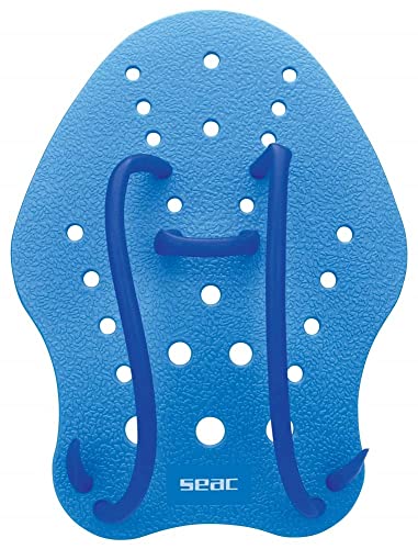 Seac Hand Paddle, Palette Per Allenamento Al Nuoto In Piscina E In Mare Unisex Adulto, Blu, M