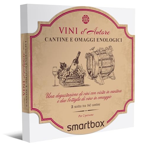 Smartbox - Cofanetto Regalo Per Uomo O Donna - Cantine E Omaggi Enologici - Idee Regalo Originale - 1 Degustazione Di Vini In Cantina E Bottiglie Di V