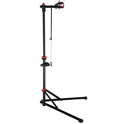 Bakaji Cavalletto Bici Regolabile Stand Riparazione Manutenzione Biciclette Supporto Mtb Regolabile Pieghevole Nero