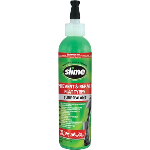 Slime 10015 Sigillante Per Camera D'Aria Antiforatura Per Bici, Prevenire E Riparare, Per Tutti I Tipi Di Bicicletta, Con Linguetta, Non Tossico, Ecol