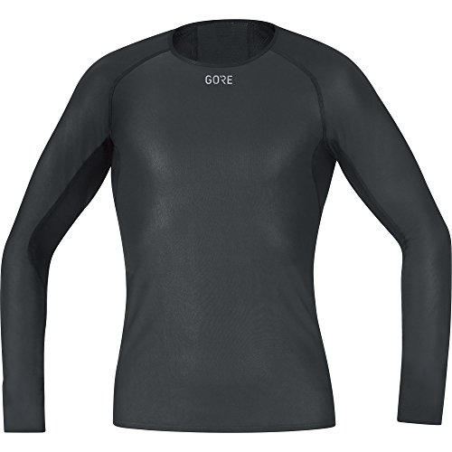 Gorewear M Gore Windstopper Base Layer Maglia A Manica Lunga, Nero, M