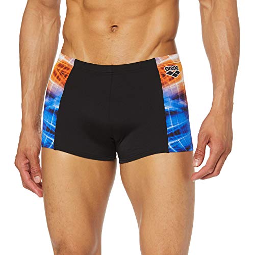Arena M Cyber Short, Bermuda Nuoto Uomo, Nero (Black/Tangerine), 85