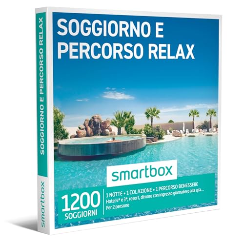 Smartbox - Cofanetto Regalo Soggiorno E Percorso Relax - Idea Regalo Per La Coppia - 1 Notte Con Colazione Ed Esperienza Wellness Per 2 Persone