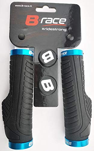 Bonin B-Race 8053329966771, Manopole B-Race Ergon. Nere Coll. Allum. Unisex Adulto, Nero E Azzurro