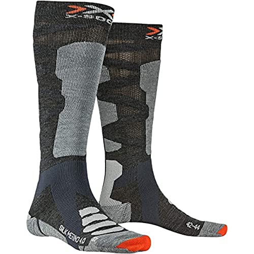 X-Socks Silk Merino 4.0, Calze Invernali Da Sci Unisex – Adulto, Anthracite Grey Melange, L