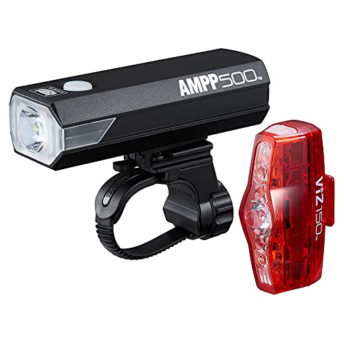 Cat Eye Ampp 500 / Viz 150 Bike Light, Set Di Luci Unisex Adulto, Nero, Taglia Unica Confezione Da 2